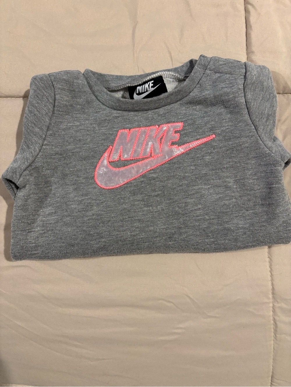 Nike Gray long sleeve with Pink Logo